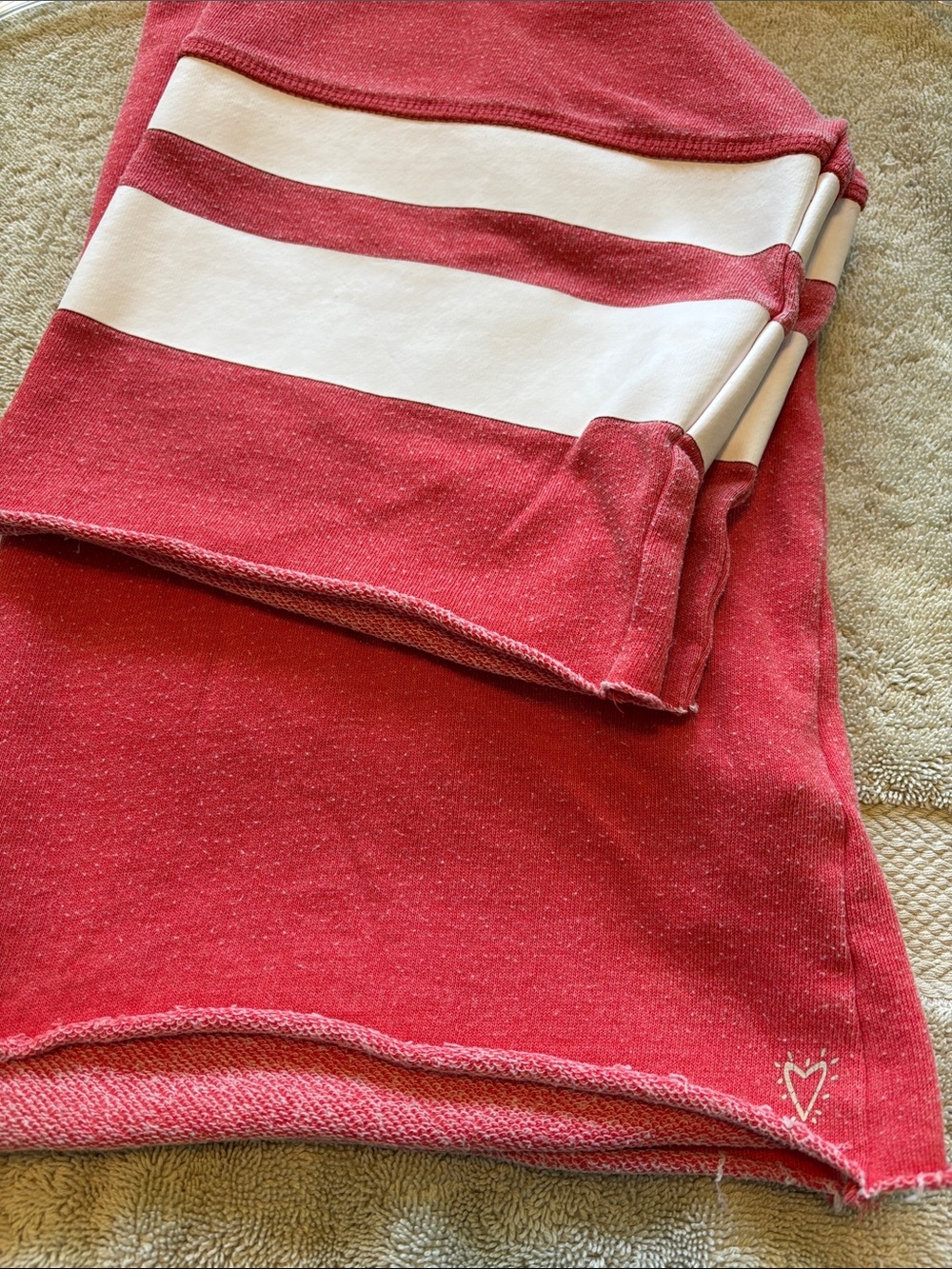 Betsey Johnson Red Sweatshirt with White Sleeve Stripes - Picture 4 of 4